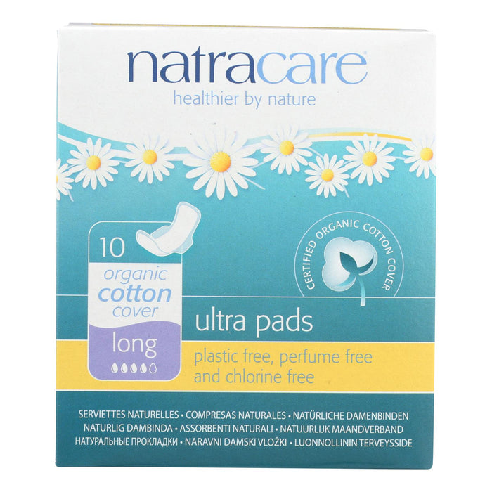 Natural Uitra Pads W-wings - Long W-organic Cotton Cover - 10 Pack