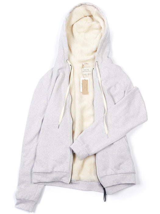 Zip Up Hoodie with Recycled Vegan Shearling Lining