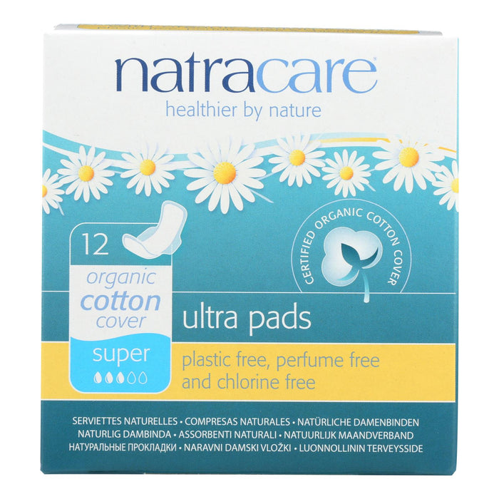 Natural Ultra Pads W-wings Super W-organic Cotton Cover  - 12 Pack